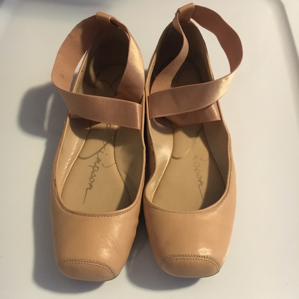 Jessica Simpson leather ballet flats, 8M, EUC